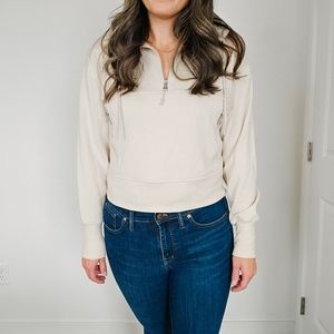 Cream Old Navy Quarter Zip Sweatshirt